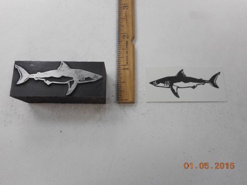 Letterpress Printing Printers Block, Shark Fish