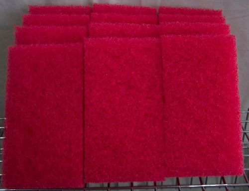 Scrub Pads Lot of 12 Red with reusable handle For Moderately Agressive Cleaning