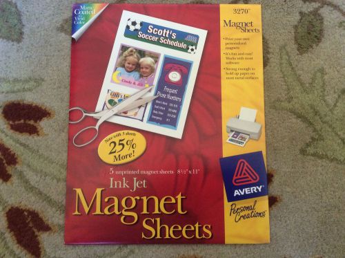 Avery 3270 with 4 sheets of 8.5&#034; x 11&#034; magnetic ink jet magnets