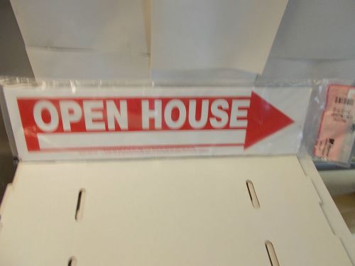 Lot of two Open House Signs. With Wire display stakes. 24&#034; x 6&#034;