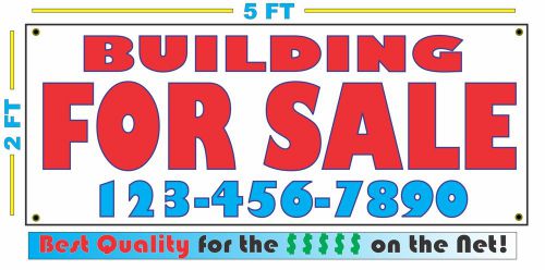 BUILDING FOR SALE w/ Phone Banner Sign Custom Phone # Number NEW LARGER SIZE