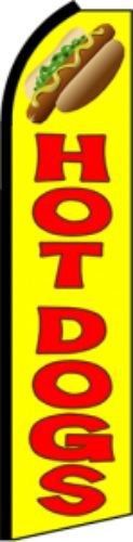 HOT DOGS Sign Swooper Flag Advertising Feather Super Yellow Banner /Pole bfp