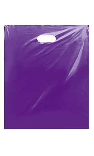 15&#034;x 18&#034;x 4&#034; Large Purple Low Density Merchandise Bag+die cut handles 500 Bags