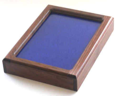 Walnut wood 8&#034; x 6&#034; x 1 3/8&#034; awards medals collectors wall mount display case for sale
