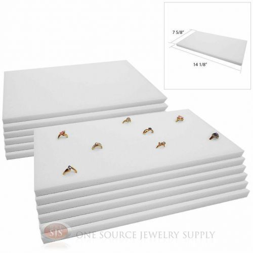 12 White Ring Display Pads Holds 72 Slot Rings Tray or Case Jewelry Insert