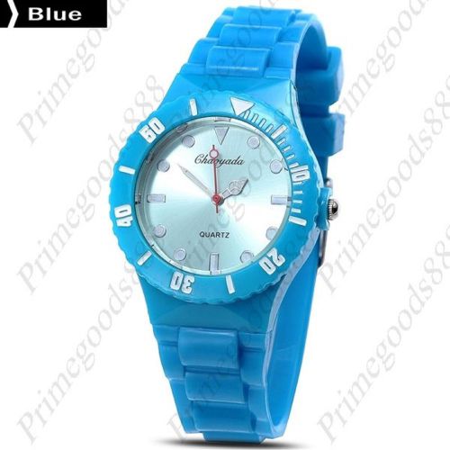 Jelly Silicone Band Strap Candy Dial Quartz Wrist Unisex Free Shipping in Blue