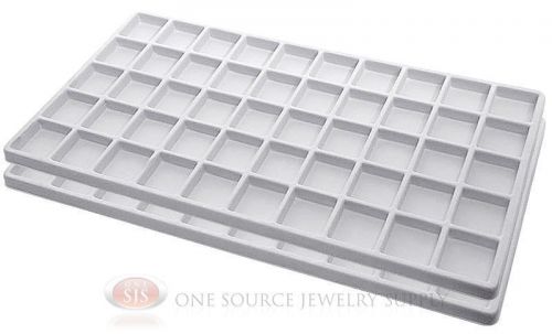 2 White Insert Tray Liners W/ 50 Compartments Drawer Organizer Jewelry Displays