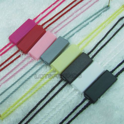 100 Double plug Hang Tag String Plastic Lock Label Fastener Hook Tie 26cm 8color
