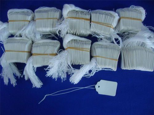 1000 Blank White Strung Merchandise Price Tags #4