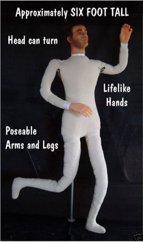 Poseable Bendable Display Mannequin Prop Dummy Doll Painted Styrohead RetD6S1204