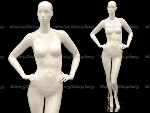 Fiberglass female mannequin high glossy white abstract fashion style #mc-anna03 for sale