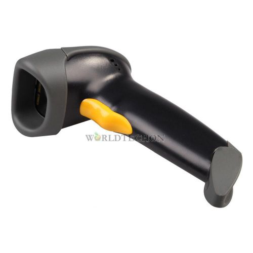 Portable Handheld Barcode Gun Bar Code Scanner with Cable MJ2808 Black  WT7n