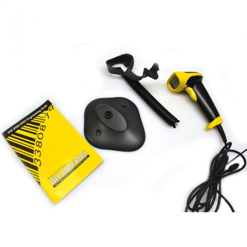 Wasp wlr8900 ccd lr barcode scanner w/ stand &amp; programming guide for sale