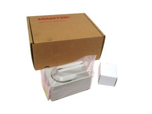 Magtek 2253000 micr wedge mini w/ tk1,2,3 msr, pearl white magnetic check reader for sale
