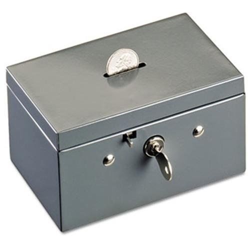 Mmf steelmaster 221533001 cash box - steel - gray - 3.1&#034; height x 5.5&#034; width x for sale