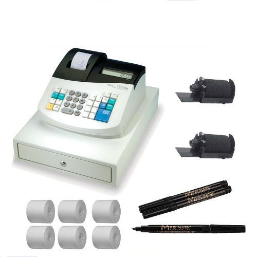115CX Portable Electronic Cash Register + Counterfeit  Pens + Ink Roller + Paper