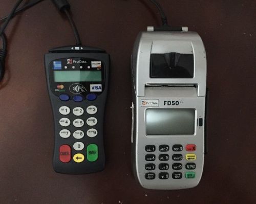 First Data FD50 credit card machine and FD-30 pinpad