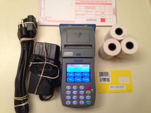 First data fd 400 wireless terminal w/ cables- excellent condition for sale