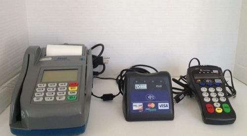 First data 200 credit card terminal telecheck key pad keyless reader fd-20 fd-30 for sale