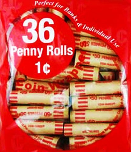 36 Penny Preformed Paper Tube Rolls Bank Change Coin Wrapper