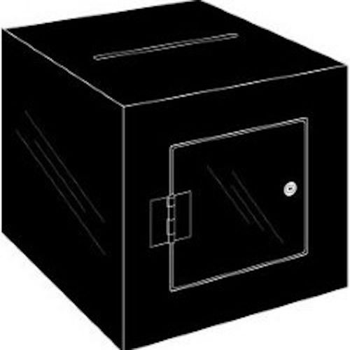 11x11 Black Acrylic Locking Ballot Box    Lot of 1      DS-SBA-1111-BLK-1