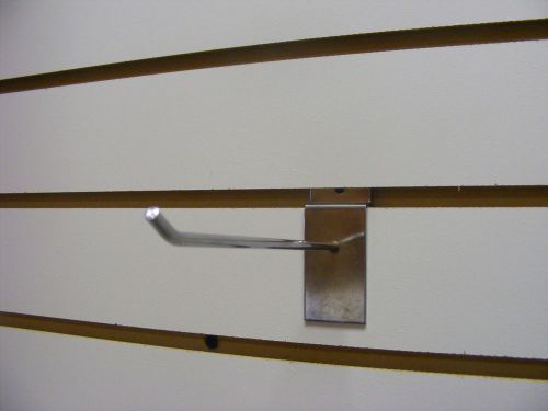 25 COUNT--Slat wall Hook 6&#034; Long In Chrome --  Brand New