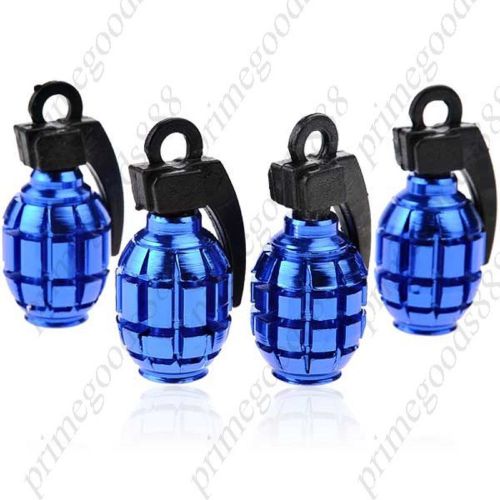4 Grenade Style Car Motors Tire Tyre Air Valve Dust Cap Covers Free Shipping