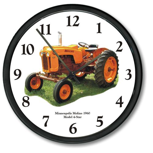 New 1960 MINNEAPOLIS MOLINE Model 4 Star Wall Clock 10&#034; Vintage Tractor Dial
