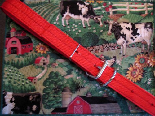 Cow collar 1 red collar 1 1/2&#034; x 45&#034; dairy cow collar made in usa for sale