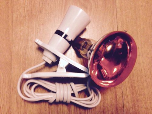 Clip on Basking Light 60w Amber Heat Lamp Bulb Reptile Tortoise Vivarium chicks