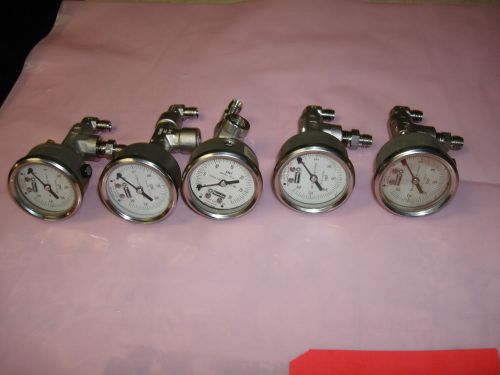 Lot of 5 - mc daniel controls inc ss 316 0-30 psi 2&#034; pressure gauge for sale