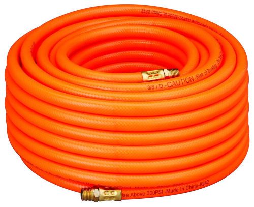 New husky orange 300 psi pvc air hose 3/8&#034; x 50&#039; with 1/4&#034; mnpt end for sale