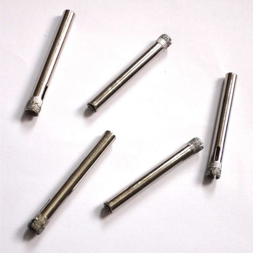 5 pcs 6mm ( 1/4&#034; inch ) Diamond coated core drill drills bit hole saw tile