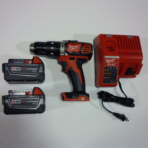 Milwaukee 2607-20 18V 1/2 Hammer Drill,2 48-11-1828 Battery,Charger Repl 2602-20