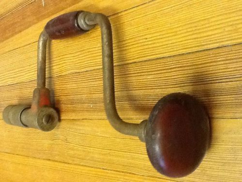 Vintage Wood Hand Drill- No Mfg. Markings- Works fine.