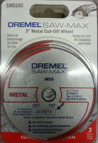 Dremel SM510C 3&#034; Metal Cut-Off Wheel 3 Pack NEW