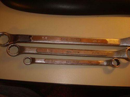 3 CEN-TECH Combination Wrenches, SAE, 3/4&#034;, 25/32&#034;, 5/8&#034;,11/16&#034;, 3/8&#034;, 7/16&#034;