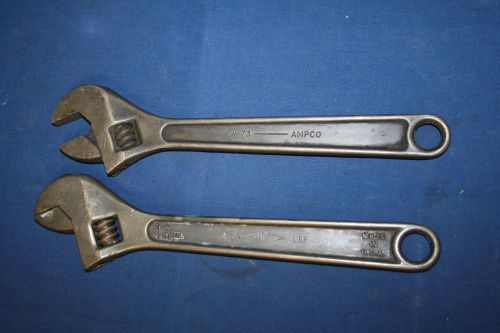 Ampco 2 Adjustable Wrenches W-73 Non-Sparking 12&#034;