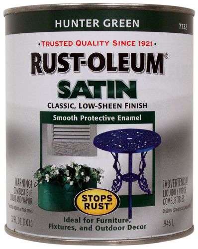 Rustoleum 7732-502 1 quart hunter green satin enamel paint for sale