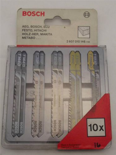 Pk 10 Bosch Jigsaw Blades in case - T144D, T101DP, T101B, T111C, T101AO, T119BO