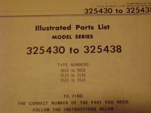 briggs and stratton parts list model series 325430 to 325438