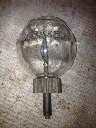 vintage lunkenheimer glass oiler with a flat side