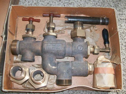 NOS GARFIELD DOUBLE JET INJECTOR Steam Inspirator Old Engine Brass OHIO INJECTOR