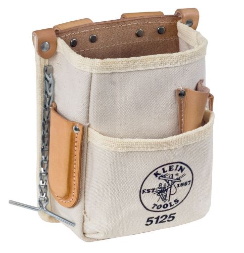 Klein tools 5125 number 4 canvas five (5) pocket tool pouch with belt loops for sale