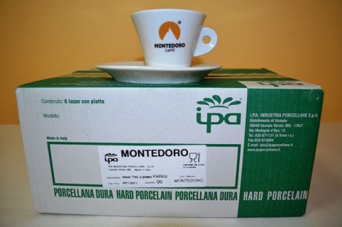 Espresso Pods - MONTEDORO CAFFE`- 6 Espresso Cuppuccino Cups Set Porcelain