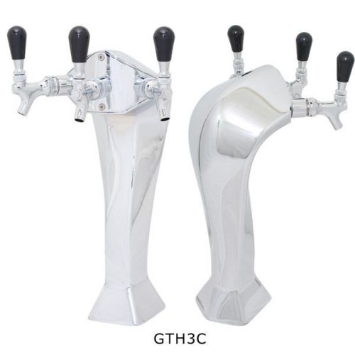 Gothic Draft Beer Chrome Tower - Glycol Cooled - 3 Taps - Kegerator Home Bar Pub