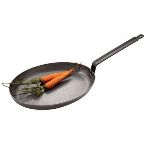 Paderno Black Steel Oval Frying Pan 14-1/8&#039;&#039; width