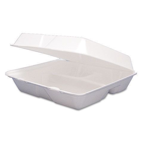 Dart Carryout Food Containers, Foam Hinged 3-Compartment, 9-1/2 x - DRC95HT3R
