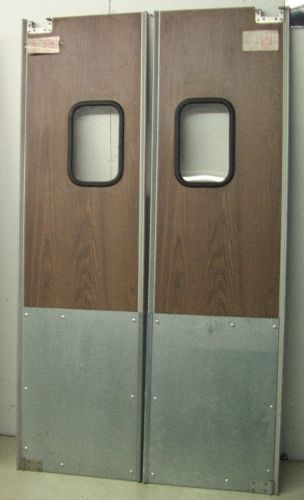 Eliason traffic doors set of 2) 82.5&#034; x 23.25&#034;  stainless/galvanized  kickplate for sale
