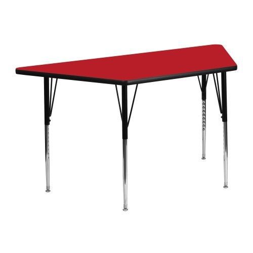 Flash Furniture XU-A2448-TRAP-RED-H-A-GG 24&#034; x 48&#034; Trapezoid Activity Table, Hig